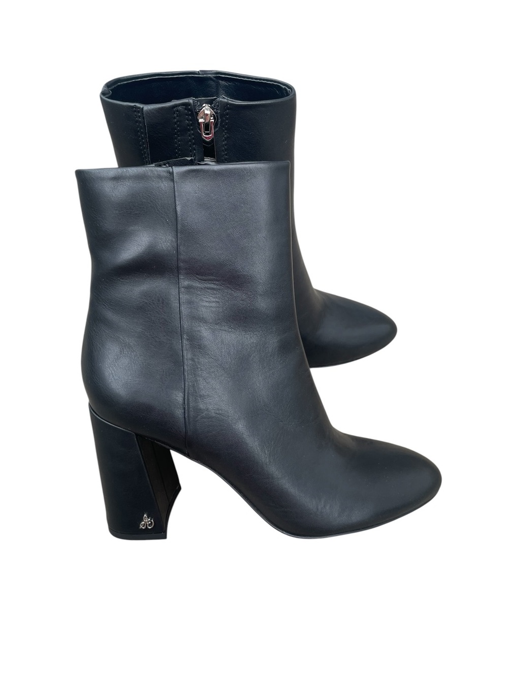 Sam Edelman Donna Black Leather Booties, Black, Size 7, NIB